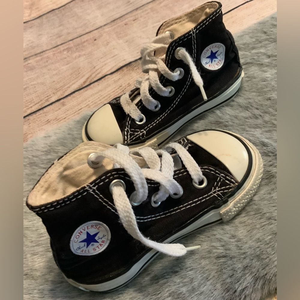 Converse Kid’s Black & White High-Top Sneakers Size 4